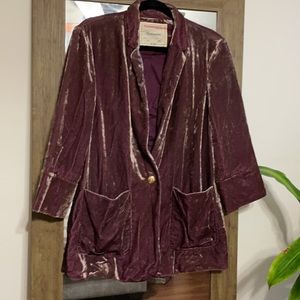 Anthropologie crushed velvet blazer